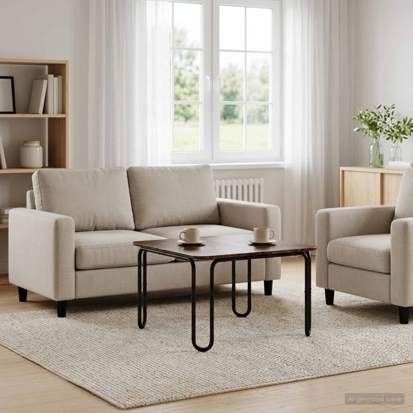 vidaXL Coffee Table Smoked Oak 79.5 x 79.5 x 45 cm Engineered Wood 1