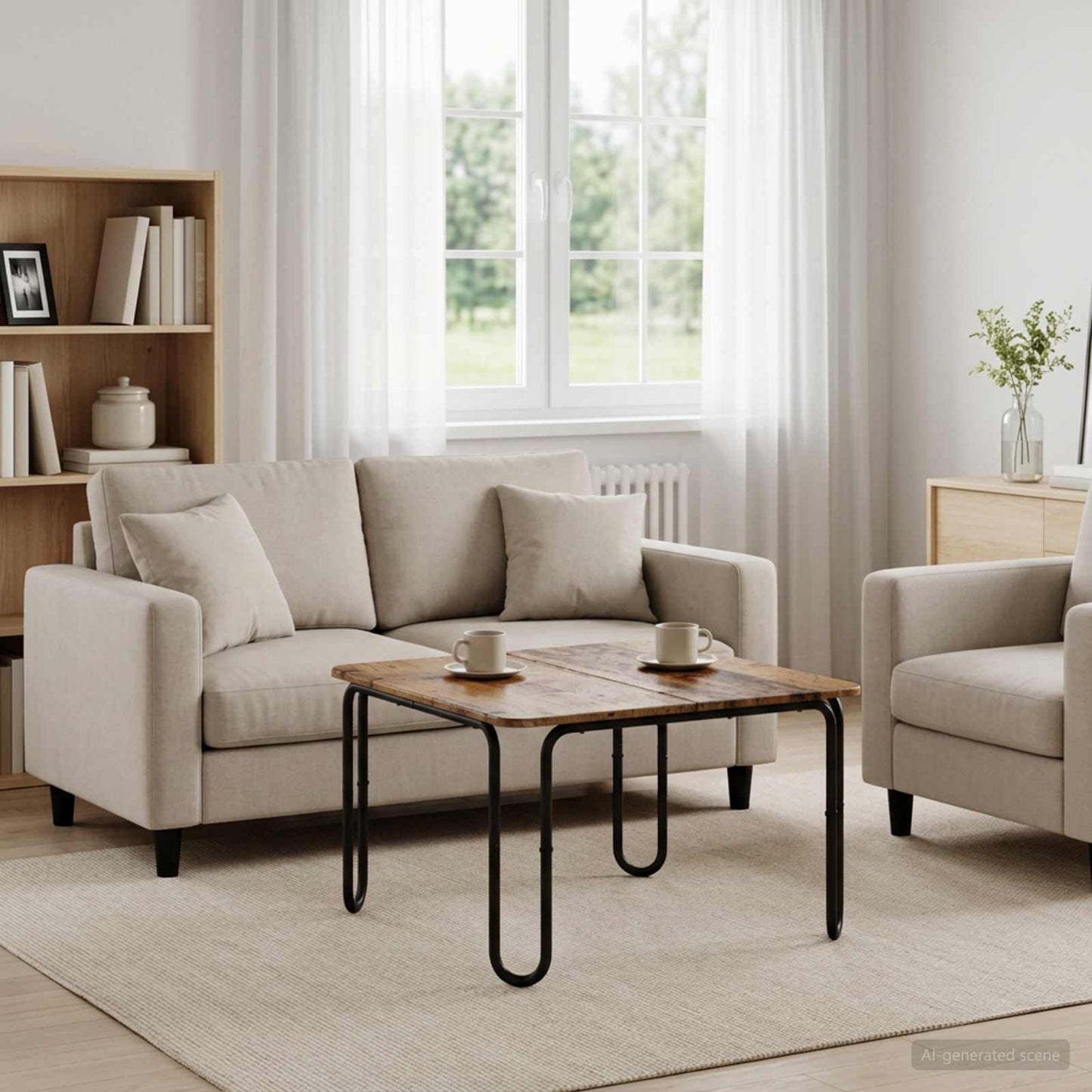 vidaXL Coffee Table Old Wood 79.5 x 79.5 x 45 cm Engineered Wood 1