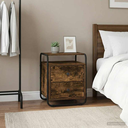 vidaXL Bedside Cabinet Smoked Oak 40 x 36.5 x 50 cm Engineered Wood 1