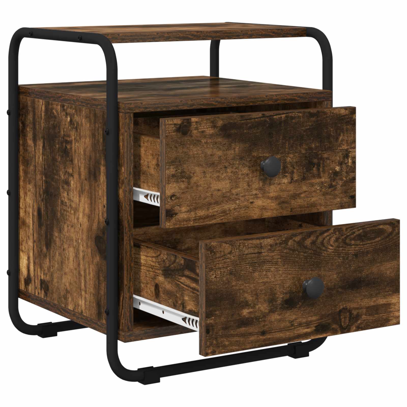vidaXL Bedside Cabinet Smoked Oak 40 x 36.5 x 50 cm Engineered Wood 4