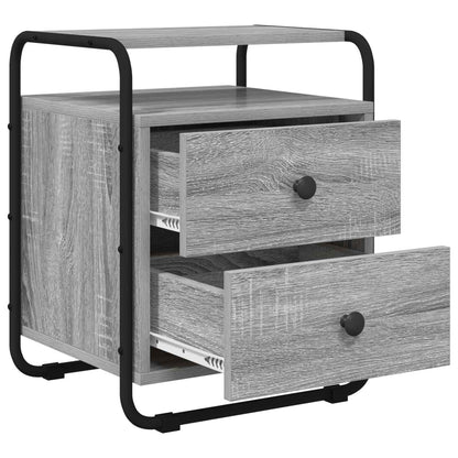 vidaXL Bedside Cabinet Grey Sonoma 40 x 36.5 x 50 cm Engineered Wood 3