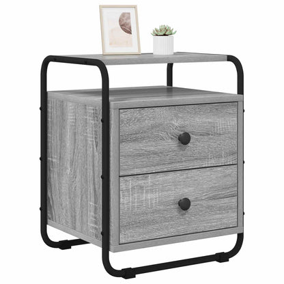 vidaXL Bedside Cabinet Grey Sonoma 40 x 36.5 x 50 cm Engineered Wood 2
