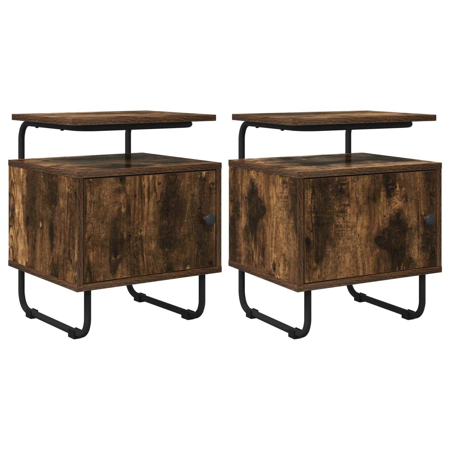 vidaXL Bedside Cabinet 2 pcs Smoked Oak 40 x 36.5 x 50 cm 1