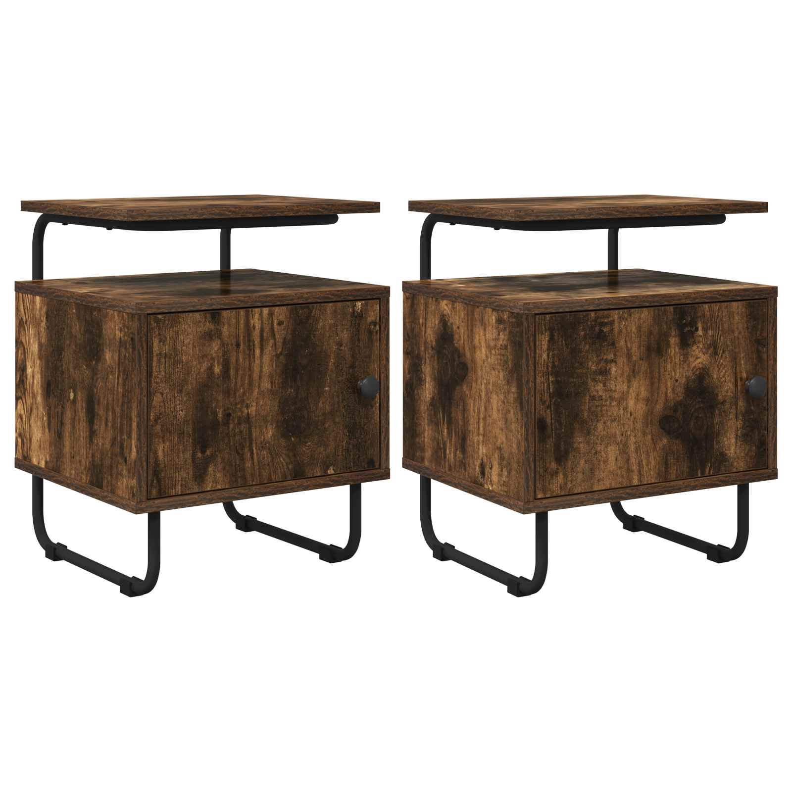vidaXL Bedside Cabinet 2 pcs Smoked Oak 40 x 36.5 x 50 cm 1