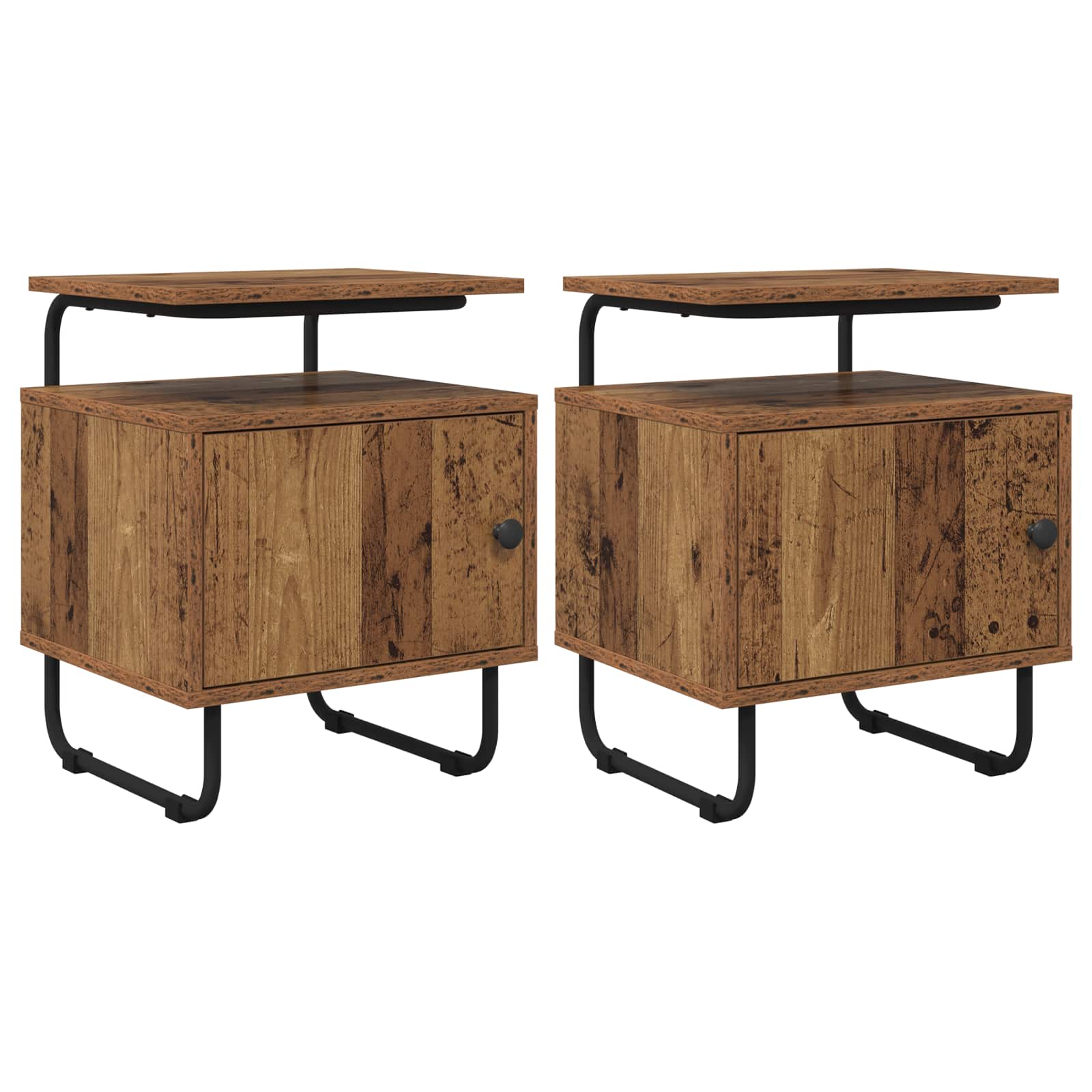 vidaXL Bedside Cabinet 2 pcs Old Wood 40 x 36.5 x 50 cm 1