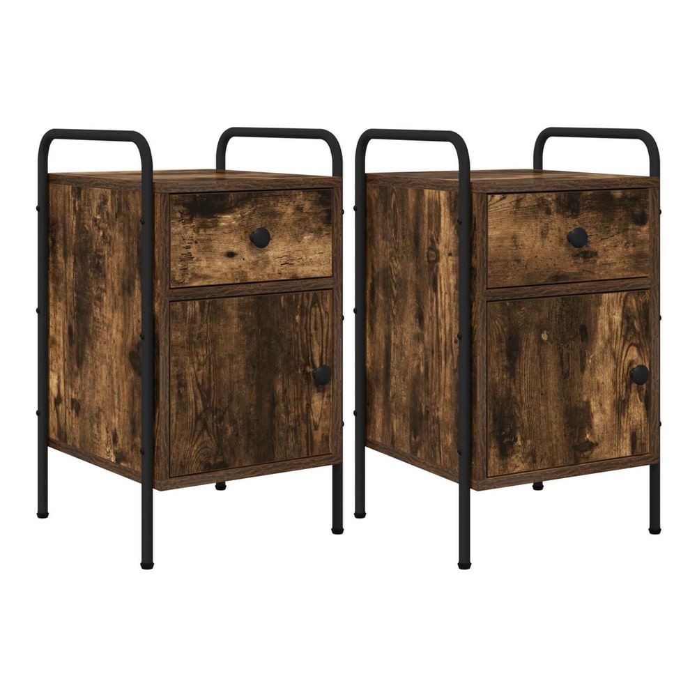 Bedside Cabinet 35 x 36.5 x 61 cm Smoked oak 2
