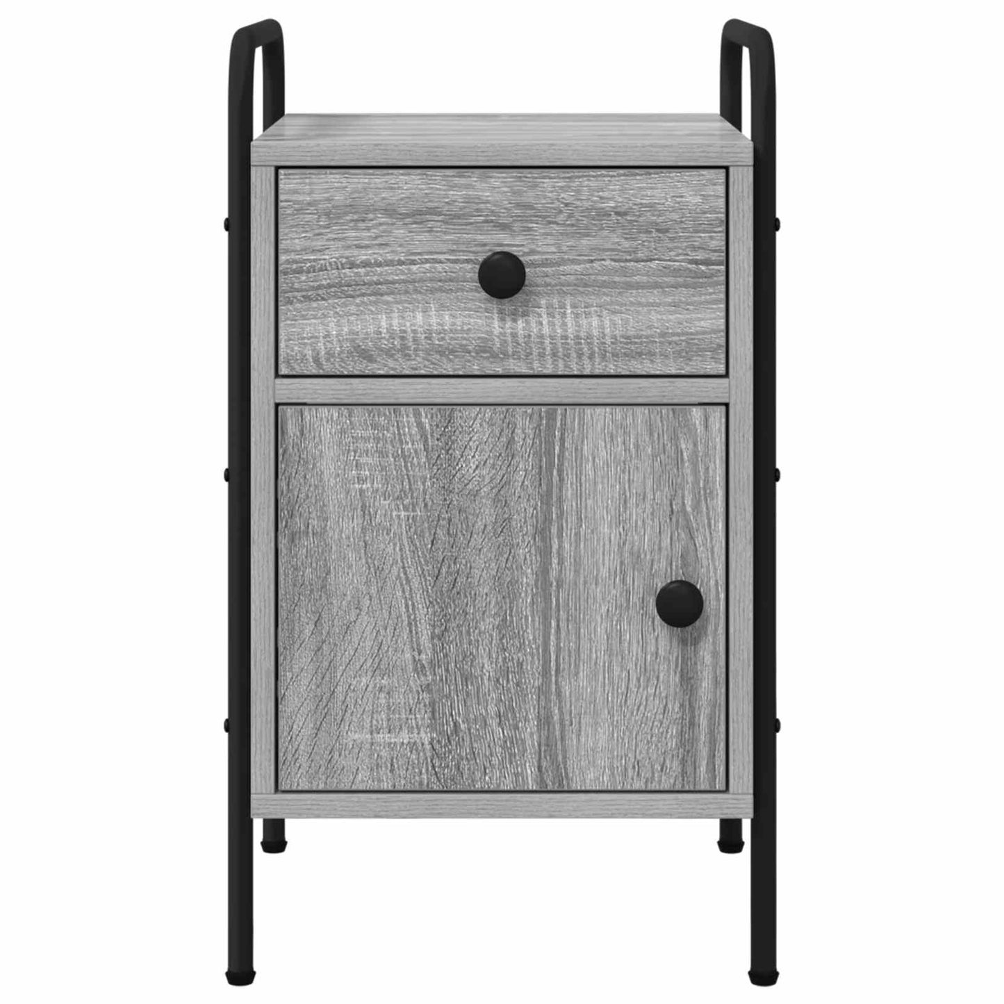 vidaXL Bedside Cabinet Grey Sonoma 35 x 36.5 x 61 cm Engineered Wood 4