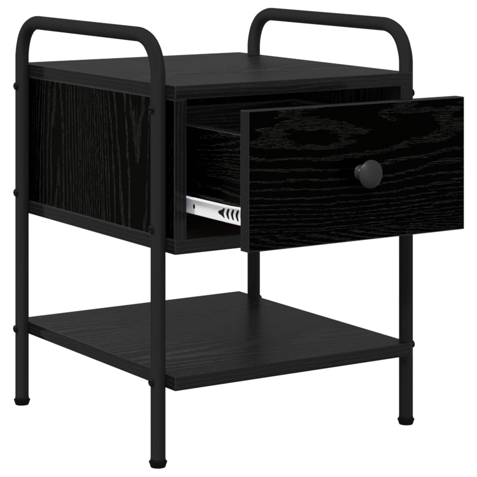 vidaXL Bedside Cabinet 2 pcs Black Oak 35 x 36.5 x 47 cm 5