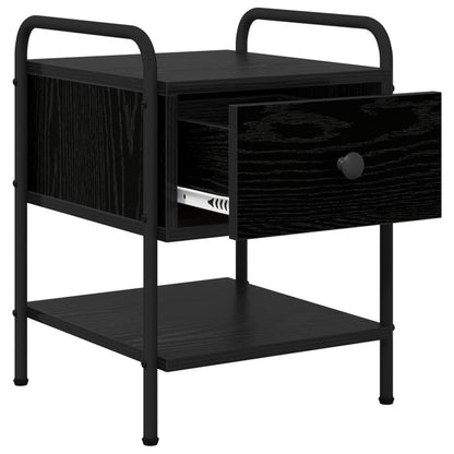 vidaXL Bedside Cabinet 2 pcs Black Oak 35 x 36.5 x 47 cm 5