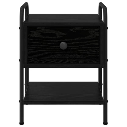vidaXL Bedside Cabinet 2 pcs Black Oak 35 x 36.5 x 47 cm 6