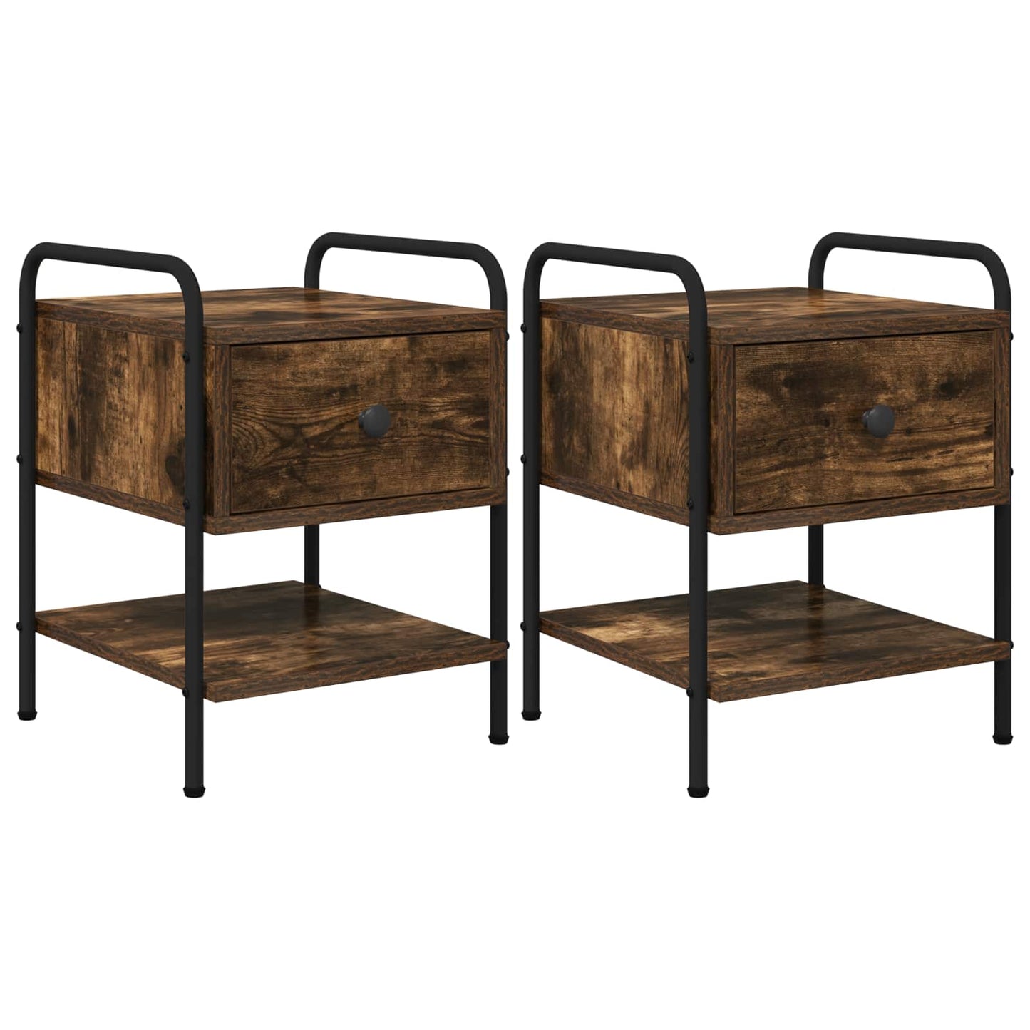 vidaXL Bedside Cabinet 2 pcs Smoked Oak 35 x 36.5 x 47 cm 2