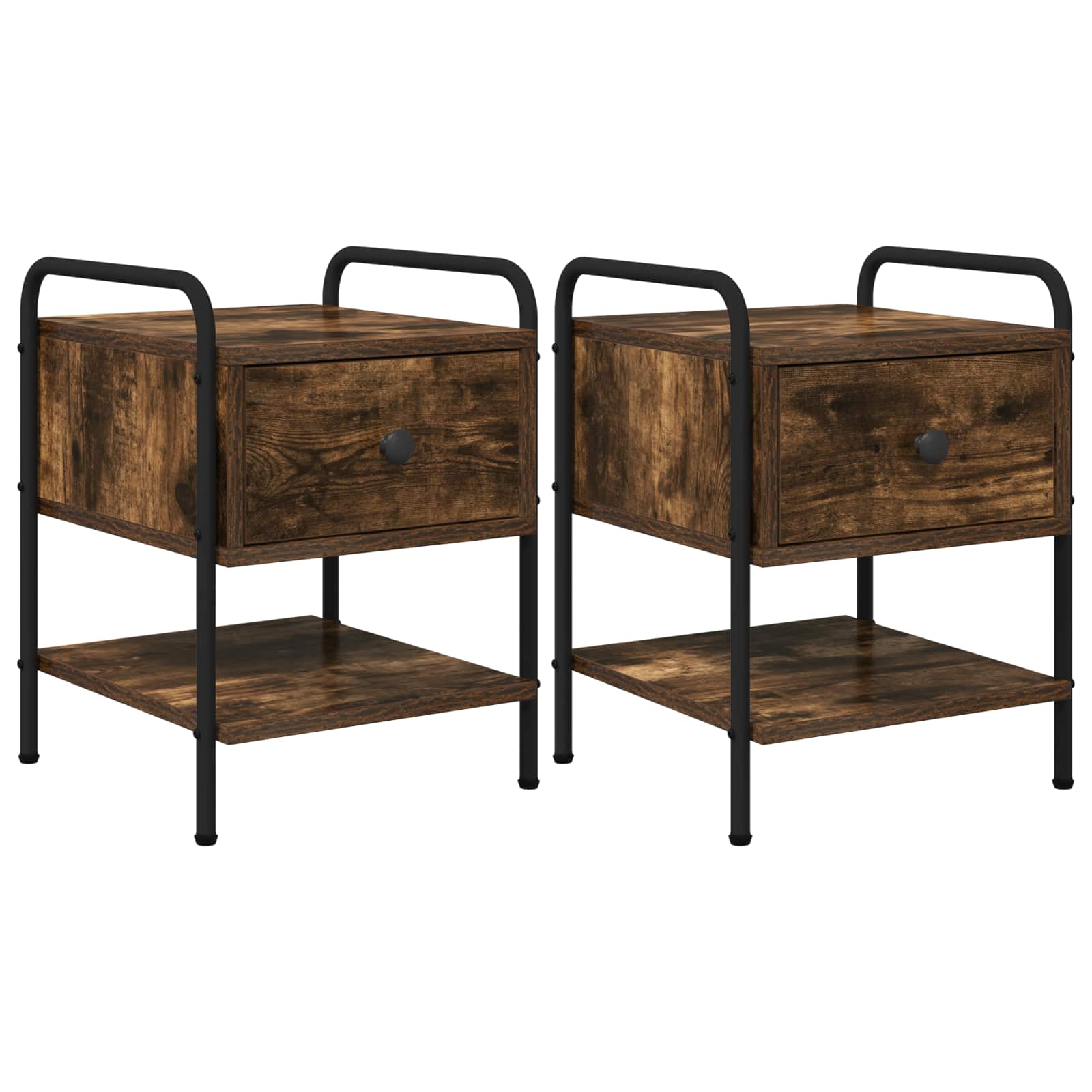 vidaXL Bedside Cabinet 2 pcs Smoked Oak 35 x 36.5 x 47 cm 2