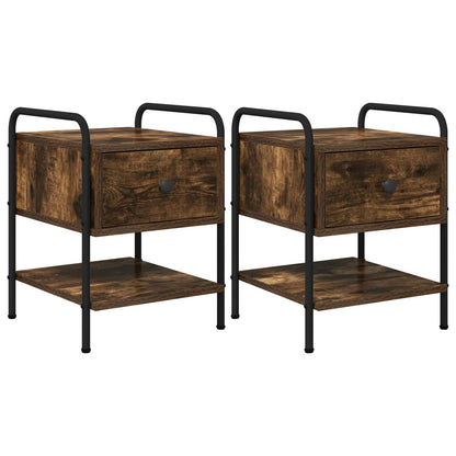 vidaXL Bedside Cabinet 2 pcs Smoked Oak 35 x 36.5 x 47 cm 2