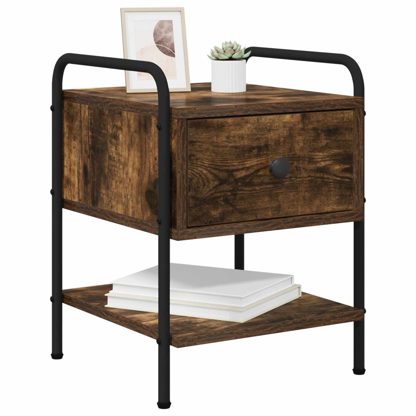 vidaXL Bedside Cabinet 2 pcs Smoked Oak 35 x 36.5 x 47 cm 3