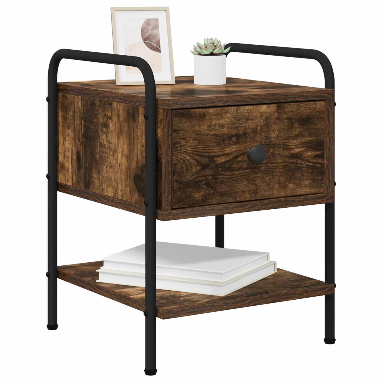 vidaXL Bedside Cabinet 2 pcs Smoked Oak 35 x 36.5 x 47 cm 3
