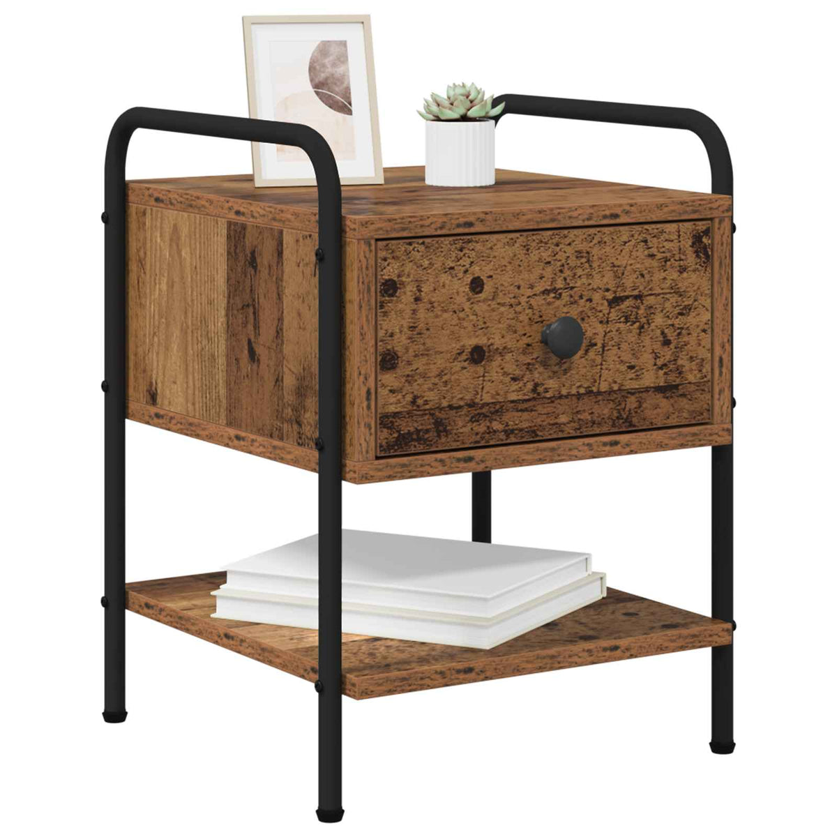 Bedside Cabinet 35 x 36.5 x 47 cm Old wood