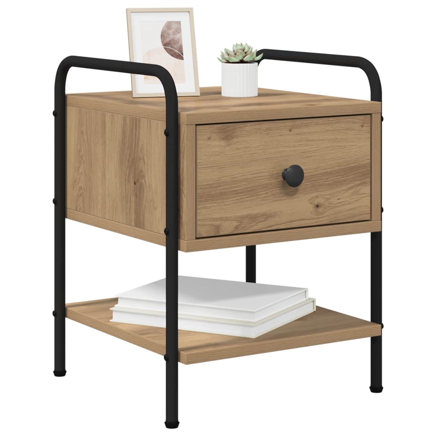 vidaXL Bedside Cabinet 2 pcs Artisan Oak 35 x 36.5 x 47 cm 3