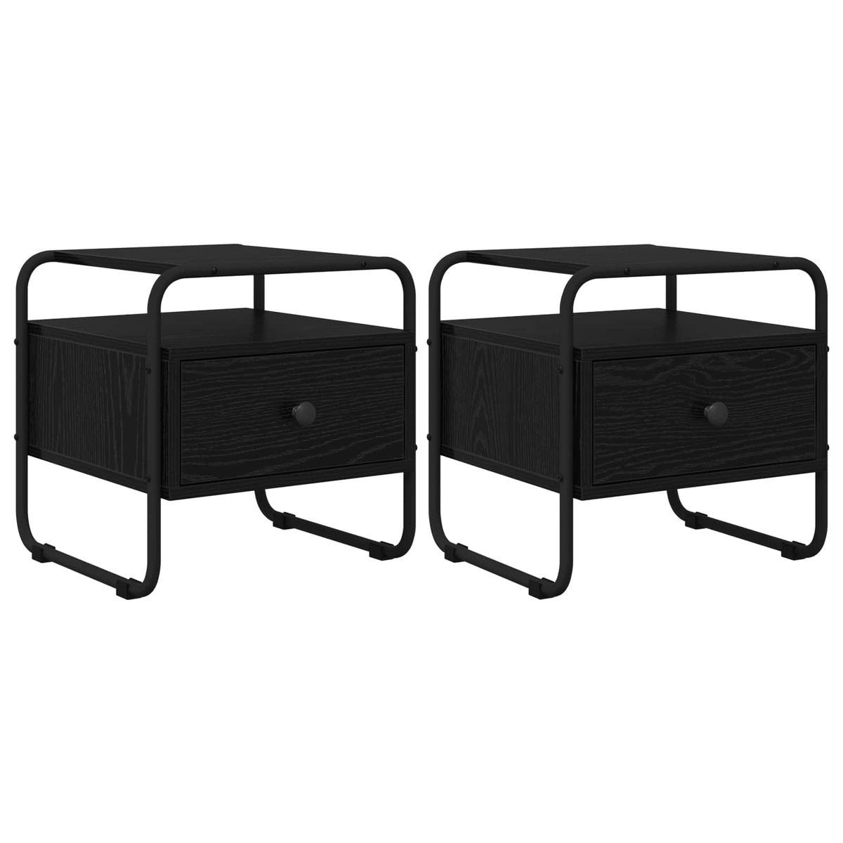 vidaXL Bedside Cabinet 2 pcs Black Oak 40 x 39.5 x 40 cm 2