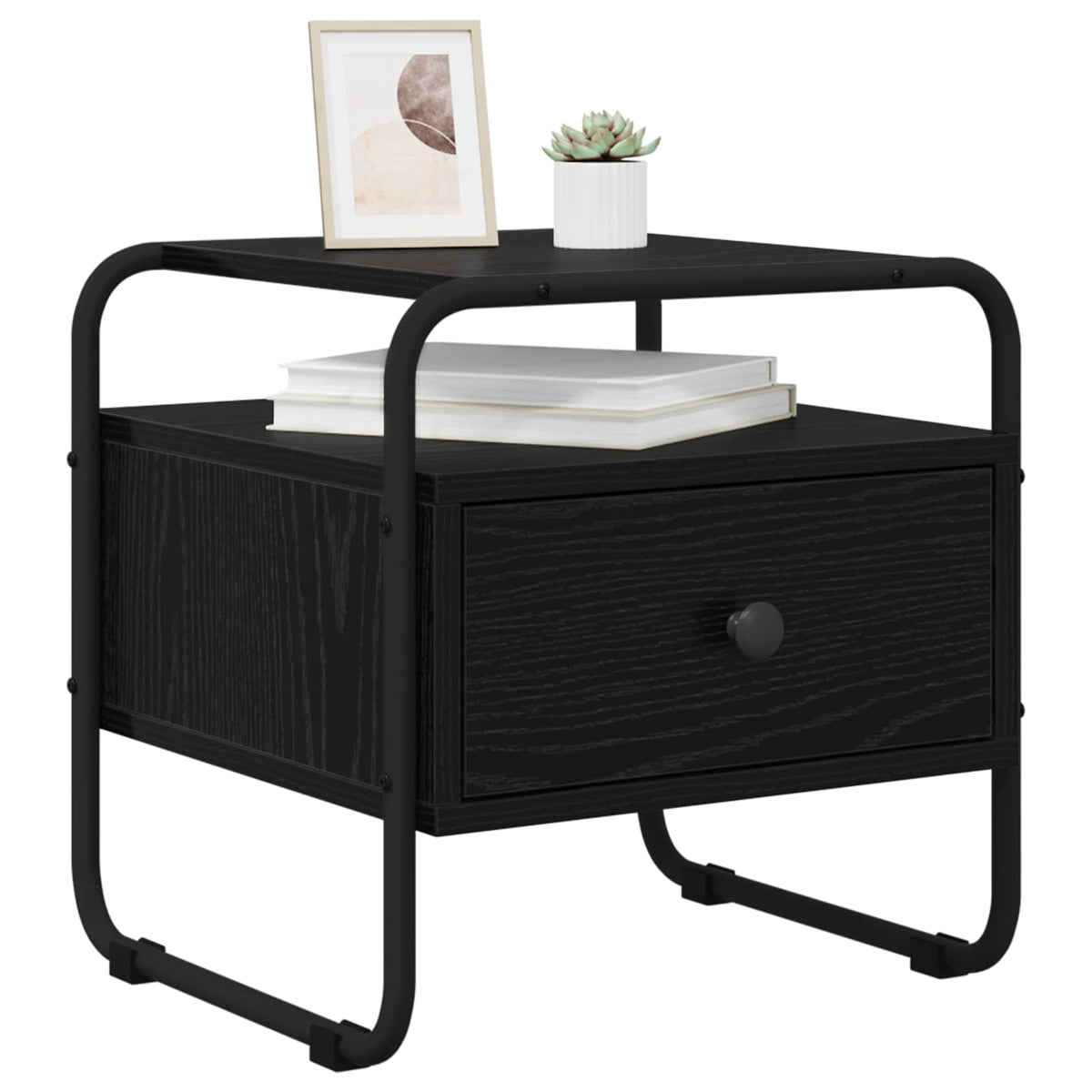 Bedside Cabinet 40 x 39.5 x 40 cm Black oak