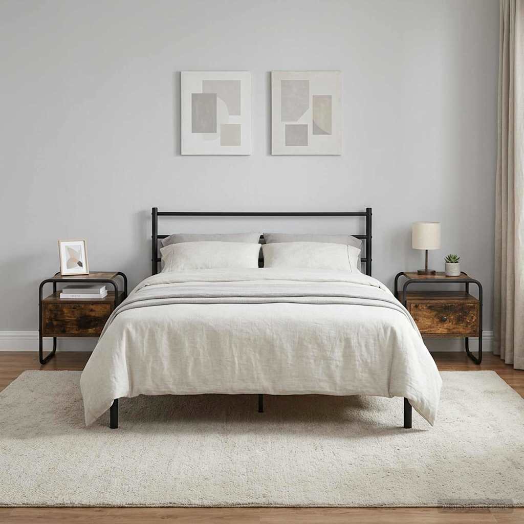 vidaXL Bedside Cabinet 2 pcs Smoked Oak 40 x 39.5 x 40 cm 1