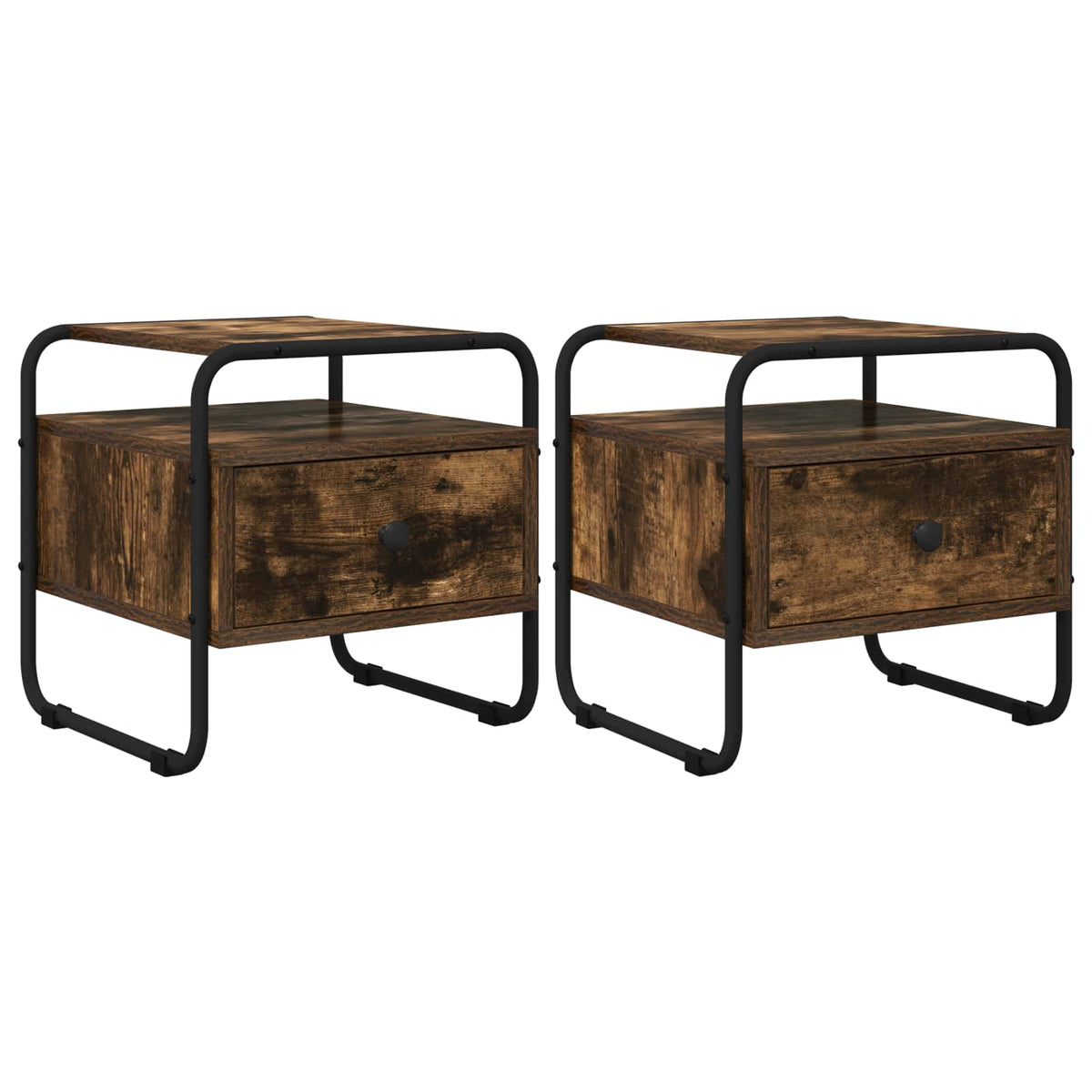 vidaXL Bedside Cabinet 2 pcs Smoked Oak 40 x 39.5 x 40 cm 2