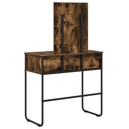vidaXL Dressing Table Smoked Oak 81 x 40 x 131 cm Engineered Wood 6