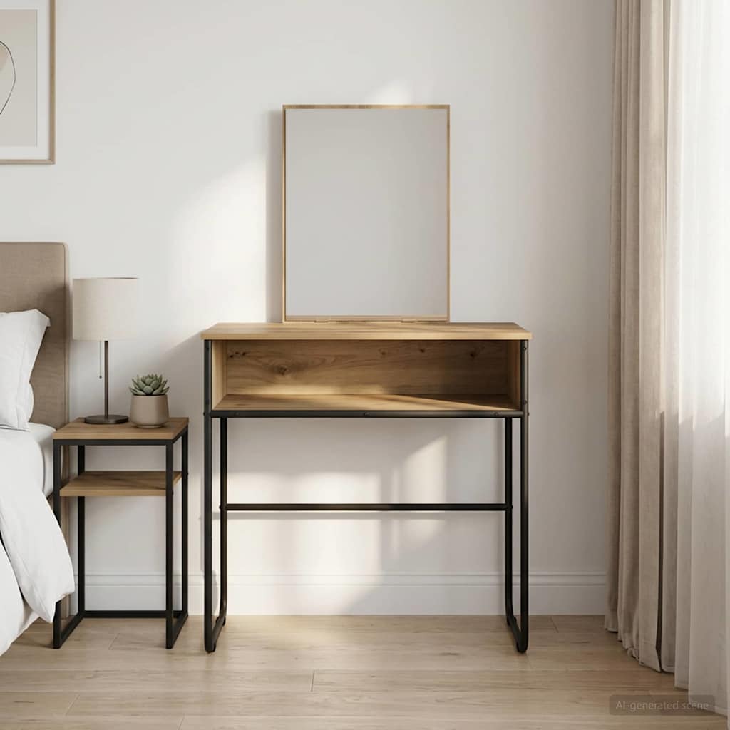 vidaXL Dressing Table Artisan Oak 81 x 40 x 131 cm Engineered Wood 1