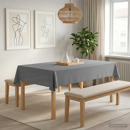 vidaXL Table Cloth 5 pcs Rectangular Light Grey 140 x 260 cm Polyester 1