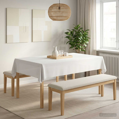vidaXL Table Cloth 5 pcs White 140 x 260 cm Polyester Rectangular 1