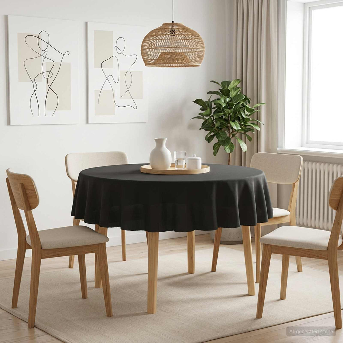 vidaXL Table Cloth 5 pcs Round Dark Grey Ø 180 cm Polyester 1