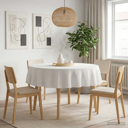 vidaXL Table Cloth 5 pcs White Dia. 180 cm Polyester Round 1