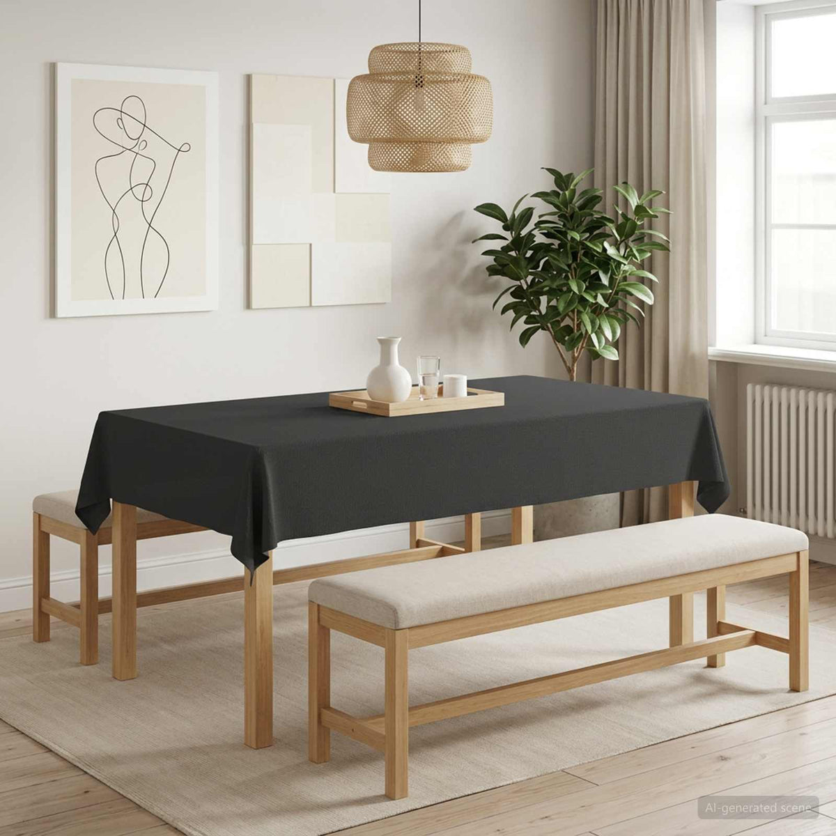 vidaXL Table Cloth Rectangular 5 Dark grey