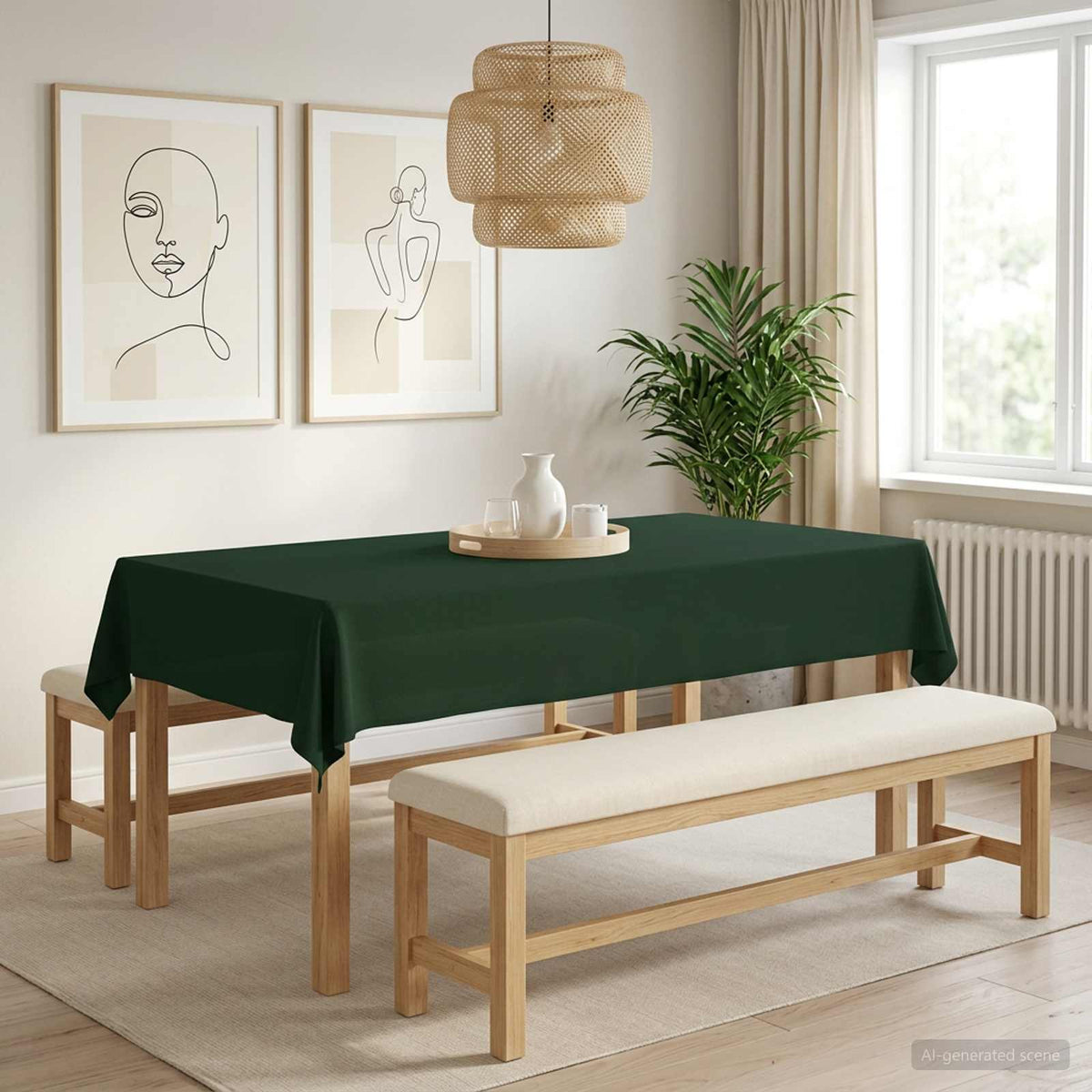 vidaXL Table Cloth Rectangular 5 Dark green