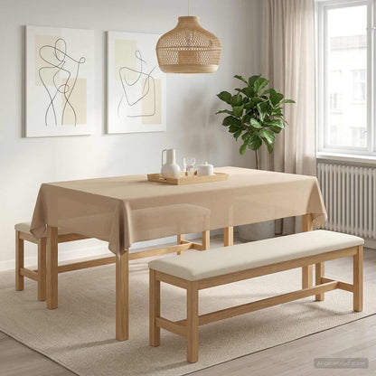 vidaXL Table Cloth Rectangular 5 Beige