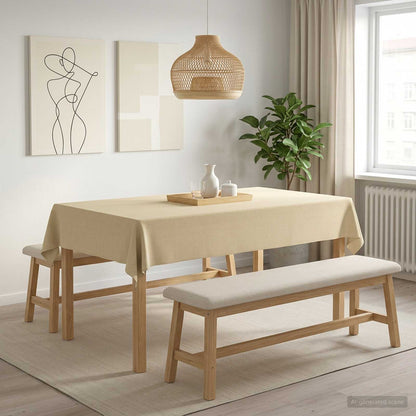 vidaXL Table Cloth 5 pcs Rectangular Cream White 140 x 220 cm 1