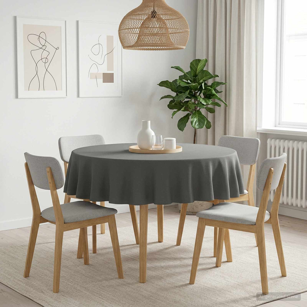 vidaXL Table Cloth 5 pcs Light Grey Dia. 180 cm Round 1