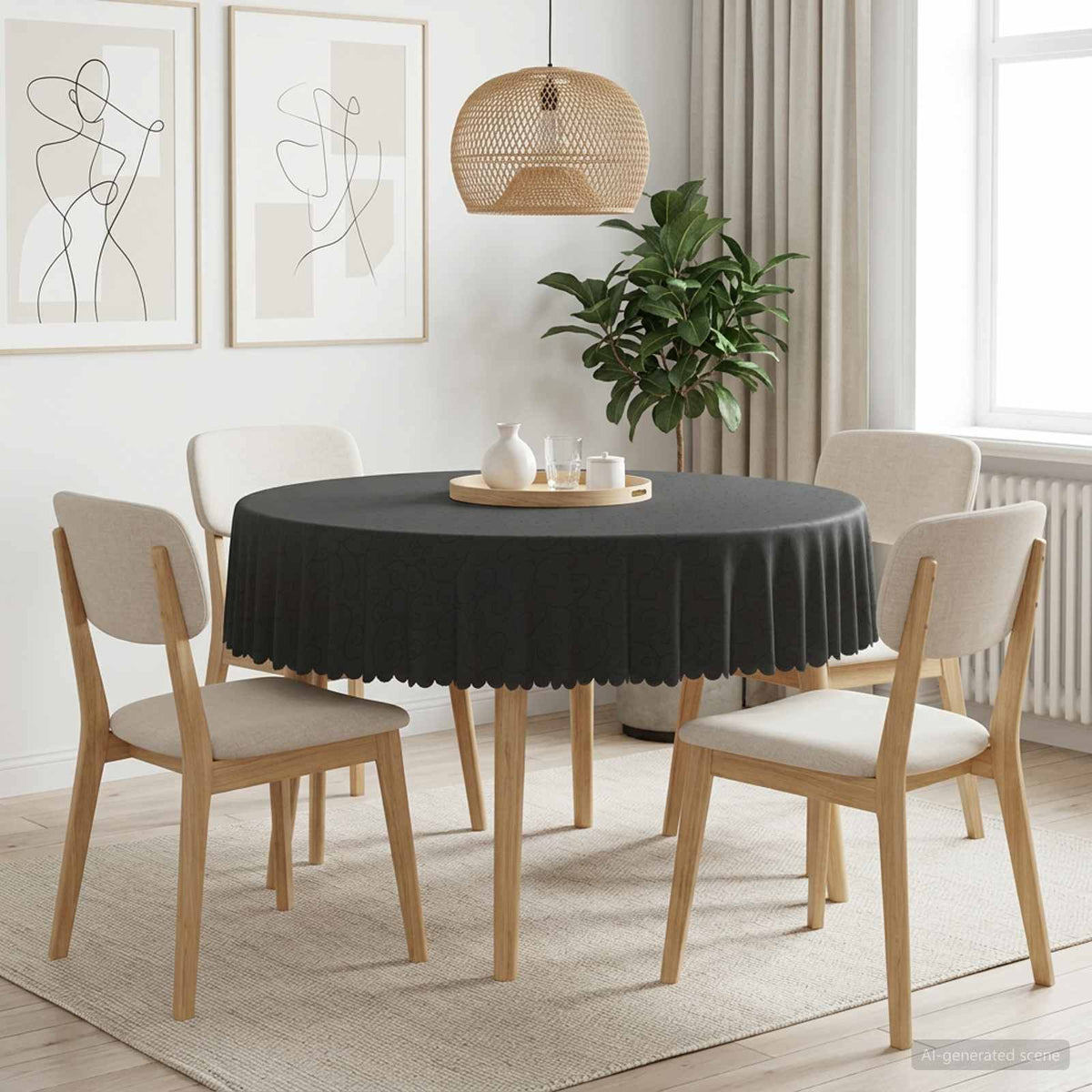 vidaXL Table Cloth 5 pcs Dark Grey Dia. 180 cm Round 1