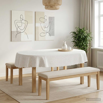 Table Cloth 5 pcs Oval White