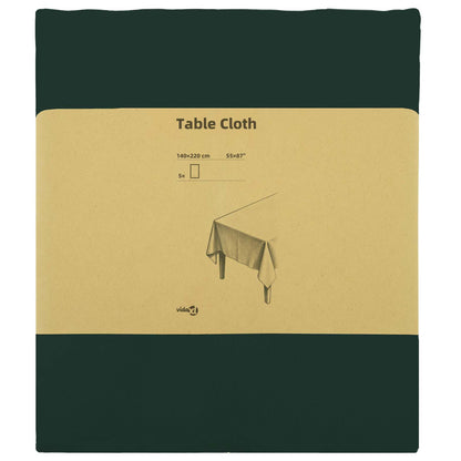 vidaXL Table Cloth 5 pcs Rectangular Dark Green 140 x 220 cm Polyester 3
