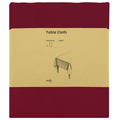 vidaXL Table Cloth 5 pcs Rectangular Wine Red 140 x 220 cm Polyester 3