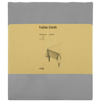 vidaXL Table Cloth 5 pcs Rectangular Light Grey 140 x 260 cm Polyester 3