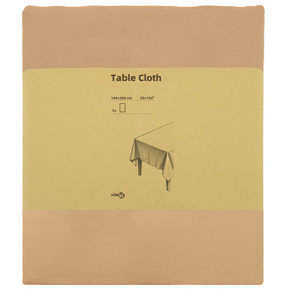 vidaXL Table Cloth 5 pcs Rectangular Beige 140 x 260 cm Polyester 3