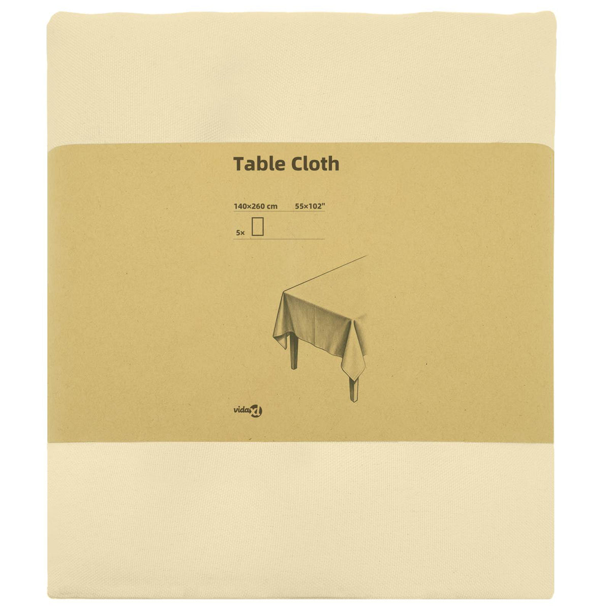 Table Cloth 5 pcs Cream White Polyester