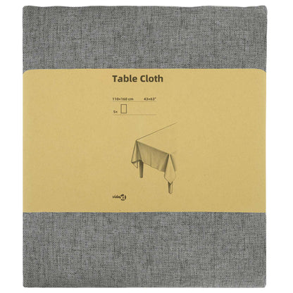 vidaXL Table Cloth 5 pcs Rectangular Light Grey 110 x 160 cm 3