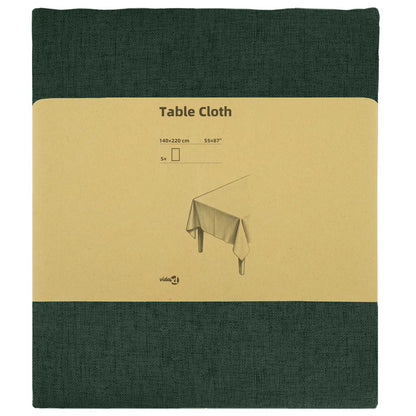vidaXL Table Cloth 5 pcs Rectangular Dark Green 140 x 220 cm 3