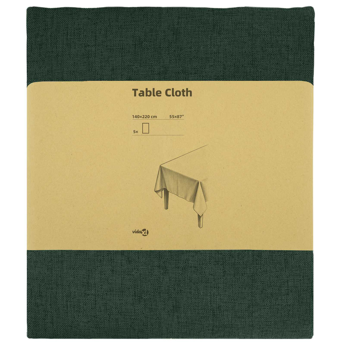 Table Cloth Rectangular 5 Dark green 140 x 220 cm