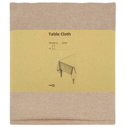 vidaXL Table Cloth 5 pcs Rectangular Beige 140 x 220 cm 3