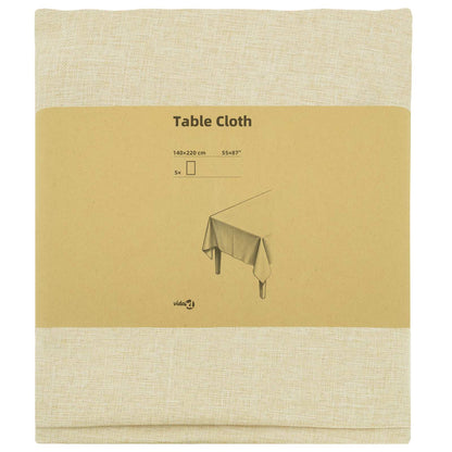 vidaXL Table Cloth 5 pcs Rectangular Cream White 140 x 220 cm 3
