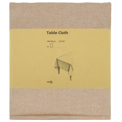 Table Cloth Rectangular 5 Beige 140 x 260 cm