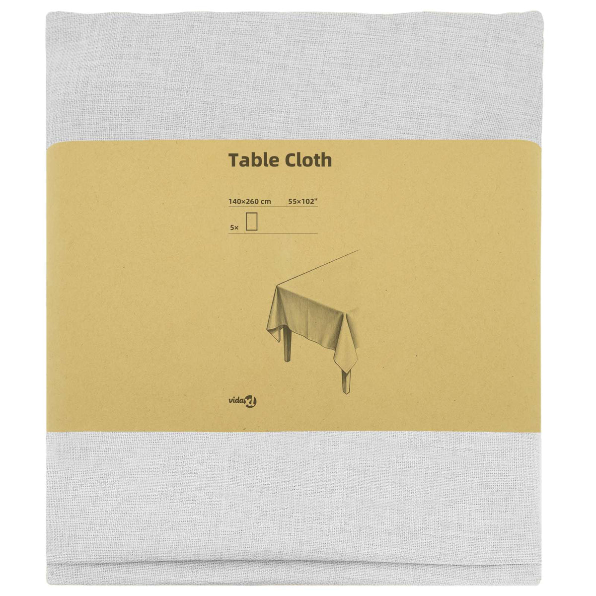 Table Cloth Rectangular 5 White 140 x 260 cm